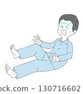 A man with a cramp in his leg turns pale 130716602