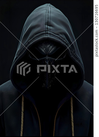 一名戴著頭巾和麵具的可疑人員 130716695