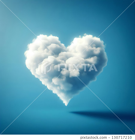 Love heart-shaped clouds floating on a blue background, earth day, environment, environmental conservation, weather information and communication report sea report material sheet 130717210