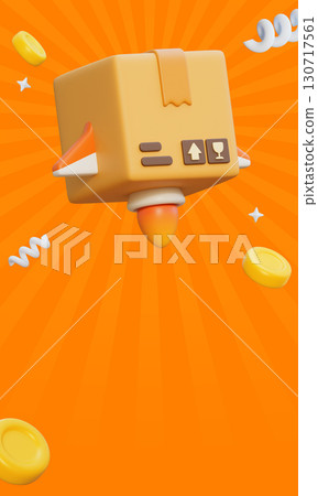 cartoon style Package Box delivery event template banner cartoon style Package Box delivery event template banner 130717561