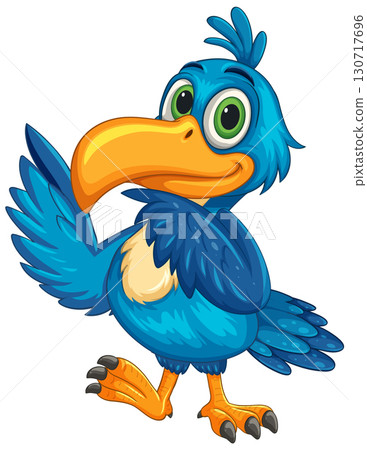 Colorful Cartoon Hornbill with Playful Expression Colorful Cartoon Hornbill with Playful Expression 130717696