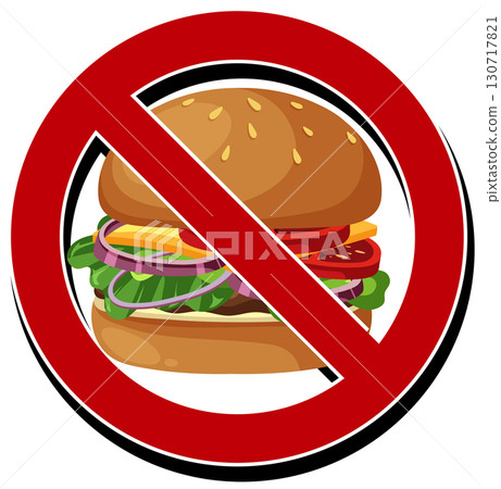 No Burgers Allowed Symbol Vector Illustration 130717821