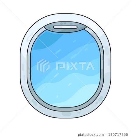 illustration of airplane window illustration of airplane window 130717866
