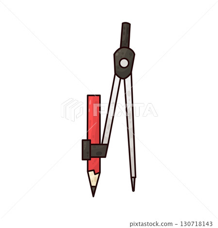 illustration of drawing compass illustration of drawing compass 130718143