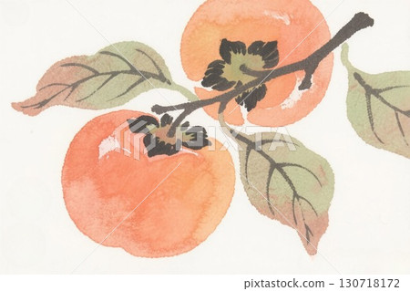 Illustration material: Persimmon picture letter 130718172