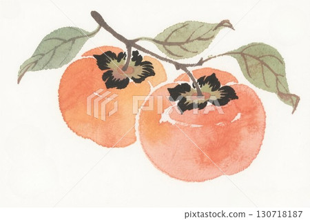Illustration material: Persimmon picture letter 130718187