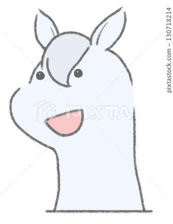 A smiling horse popping out (white) 130718214