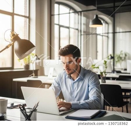 Business scene: computer work 130718362