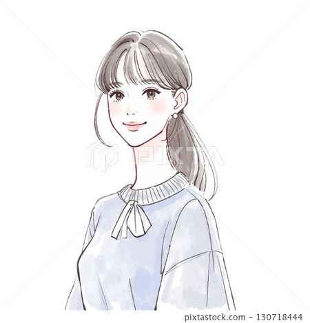 Watercolor and hand-drawn illustration material of women and girls Watercolor and hand-drawn illustration material of women and girls 130718444