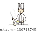 Female cook pouring soup in milk pan 130718745