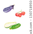 Watercolor hand-painted vegetables 130718950