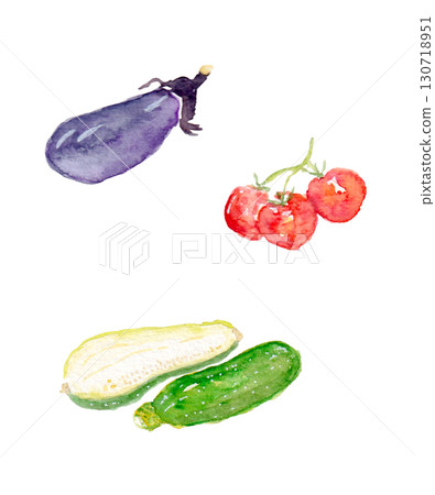 Watercolor hand-painted vegetables 130718951
