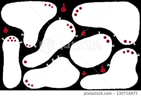 Unique monster-shaped frame and speech bubble set Unique monster-shaped frame and speech bubble set 130718975