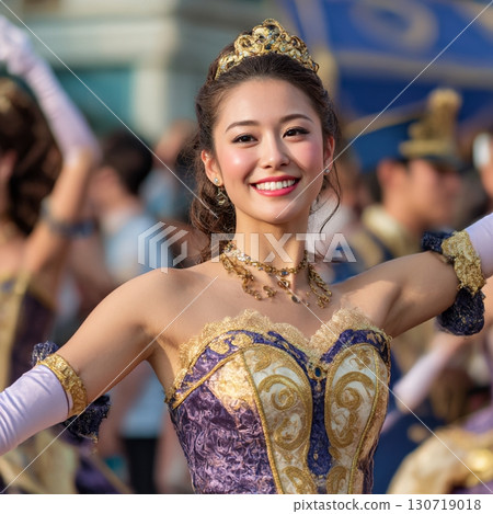 Theme park dancer dancing in princess costume 6 130719018