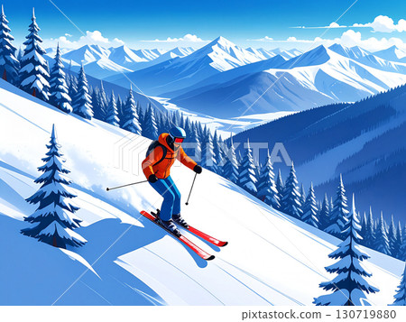 Skiing Skier 130719880
