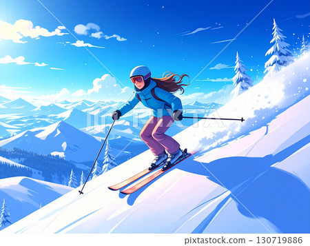 Skiing Skier 130719886