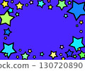 醒目的藍色背景插圖框架，上面彈出五顏六色的星星。水平 130720890