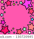 醒目的粉紅色背景插圖框，點綴著五彩繽紛的星星。正方形。 130720945
