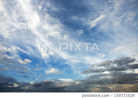 colorful dramatic sky with cloud at sunset 130721026