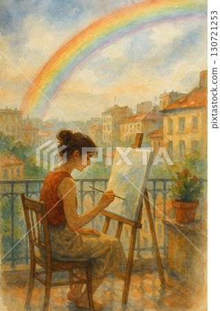 雨後,彩虹下,陽光燦爛。 雨後,彩虹下,陽光燦爛。 130721253