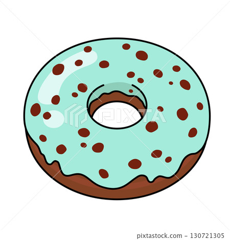 巧克力薄荷甜甜圈圖標 130721305
