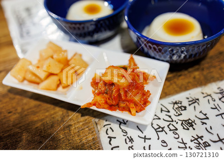 Special kimchi and kakuteki. Jimami tofu (peanut tofu). Late-night drinks in Okinawa's largest entertainment district. Naha City Special kimchi and kakuteki. Jimami tofu (peanut tofu). Late-night drinks in Okinawa's largest entertainment district. Naha City 130721310