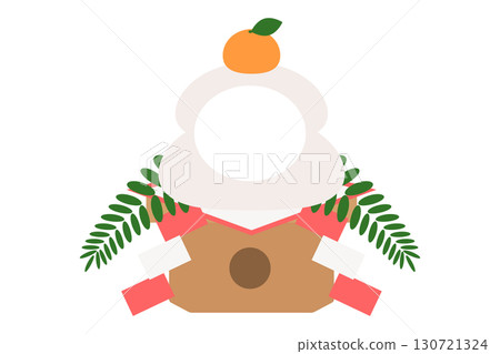 Kagami mochi face-in material, face-in panel, photo panel, New Year's card material Kagami mochi face-in material, face-in panel, photo panel, New Year's card material 130721324