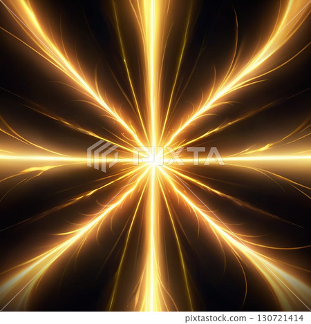 A burst of golden light radiates outwards creating a radiant and energetic abstract background. 130721414