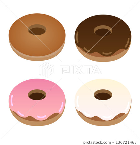 Illustration set of four types of donuts 130721465