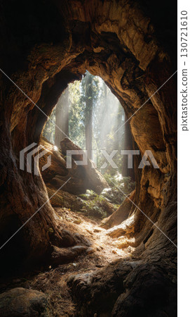 Hollow tree sunlight forest nature wood peaceful inside view wilderness Hollow tree sunlight forest nature wood peaceful inside view wilderness 130721610