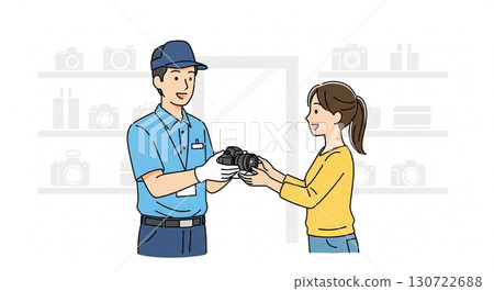 Camera shop and clerk Rental camera 130722688