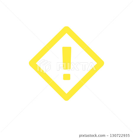 注意/警告圖示/表示感嘆號的簡單設計(黃色菱形) 注意/警告圖示/表示感嘆號的簡單設計(黃色菱形) 130722935