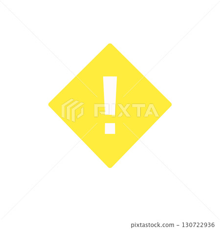 注意/警告圖示/表示感嘆號的簡單設計(黃色菱形) 注意/警告圖示/表示感嘆號的簡單設計(黃色菱形) 130722936