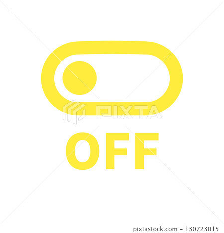 OFF switch icon - Simple design (yellow) to indicate operation stop or power off OFF switch icon - Simple design (yellow) to indicate operation stop or power off 130723015