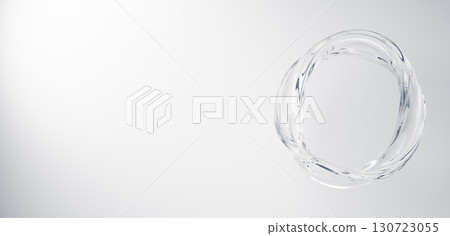 Circular transparent liquid on white background. Number 0. Twisting water. Copy space. 3D (landscape). Circular transparent liquid on white background. Number 0. Twisting water. Copy space. 3D (landscape). 130723055