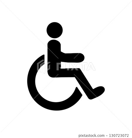 Wheelchair icon - Simple design indicating barrier-free access and accessibility for people with disabilities (black) 130723072