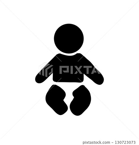 Baby icon - Simple pictogram (black) indicating nursing room or diaper changing space Baby icon - Simple pictogram (black) indicating nursing room or diaper changing space 130723073