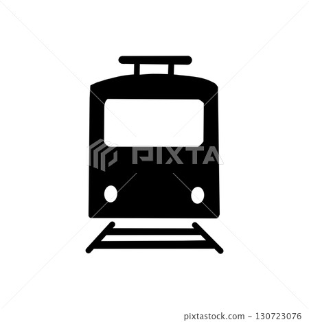 火車圖標，顯示公共交通和鐵路的簡單象形圖（黑色設計） 130723076