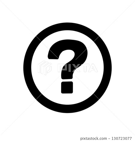 問號圖示 — 用於查詢和協助的簡單象形圖（黑色） 130723077