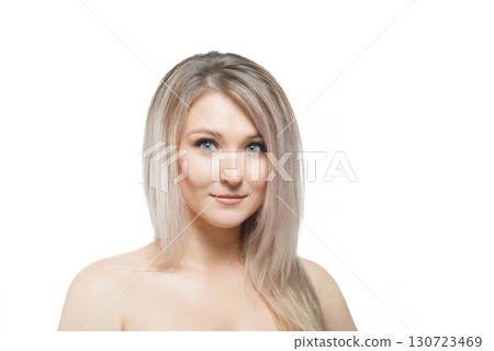 Stylish beautiful girl with flowing hair looking at camera with joyful happy facial expression. Stylish beautiful girl with flowing hair looking at camera with joyful happy facial expression. 130723469