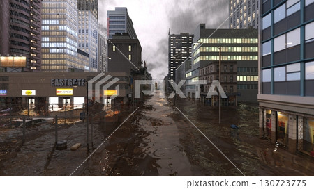 Cityscape in cloudy sky 130723775