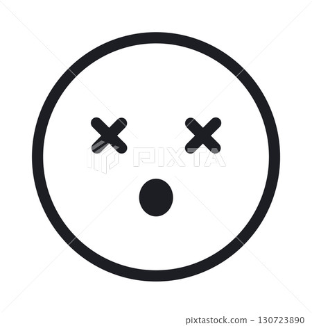 震驚表情的簡單圖示（線條畫，透明版本） 130723890