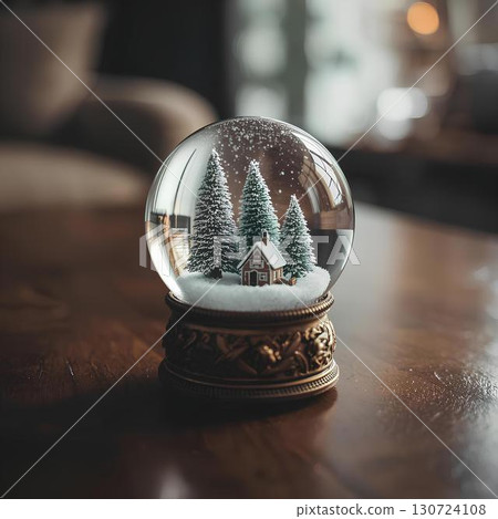 Background material_Snow globe (snow globe) 130724108