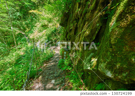 山梨縣山梨市西澤溪龍神瀑布的告示牌及登山路線 130724199