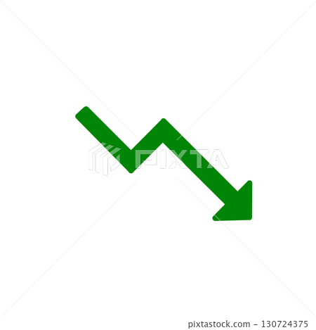 Graph and arrow icon indicating a downward trend Graph and arrow icon indicating a downward trend 130724375