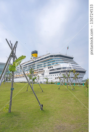 Large passenger ship at anchor 130724533