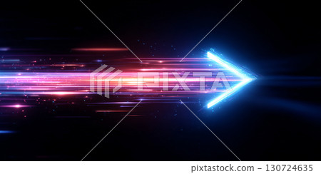 粉紅色和藍色的光箭頭AI影像 130724635
