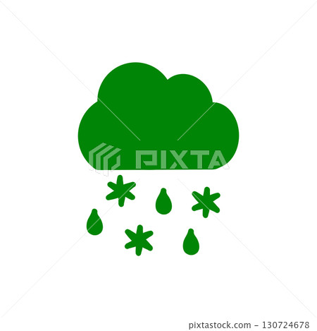 Cloud icons showing snow, rain and sleet 130724678