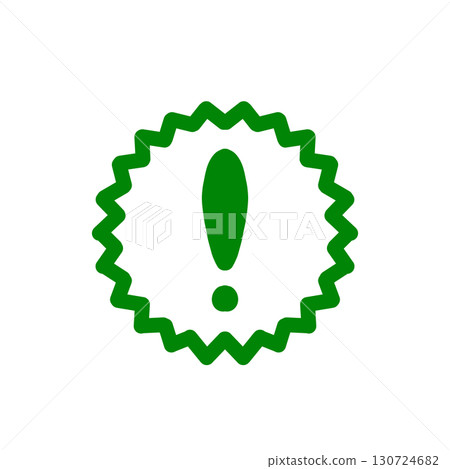 Jagged circle with an exclamation point icon 130724682