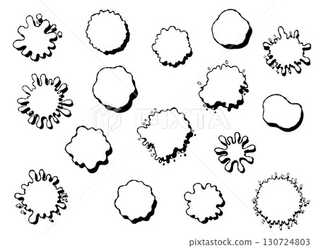 單色墨水飛濺、油漆飛濺插圖集 130724803